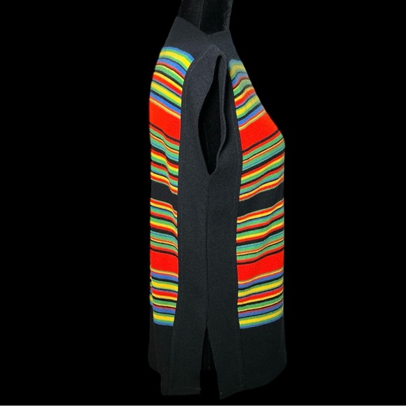 Keneth Too! - 70's/80's Technicolor Pullover Sleeveless Sweater - Size M/L - Picture 3 of 7